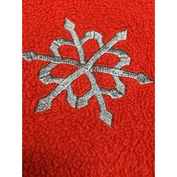 Vintage Basic Editions Red L Fleece Embroidered Snowflakes Christmas Sweater - Picture 11 of 14